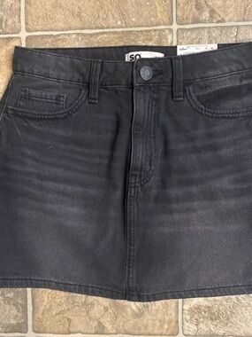 SO Black Denim mid rise mini skirt